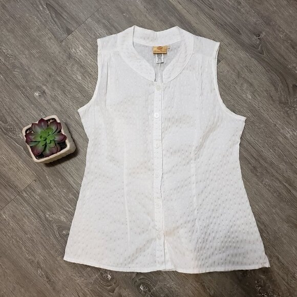 Yessica Basulto * White Sleeveless Popover Top M - Picture 1 of 8